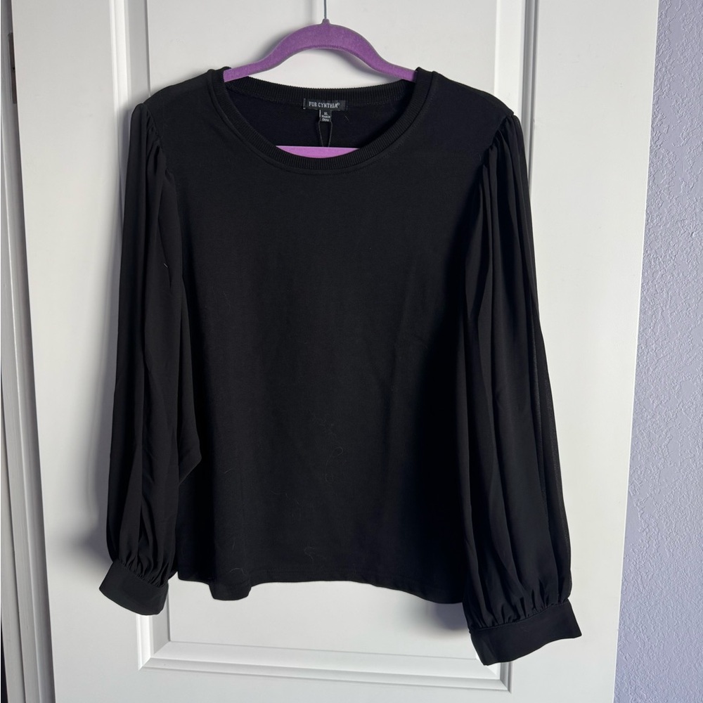 FOR CYNTHIA, blk, L/XL, flow sleeves, NEW - Picture 3 of 5